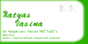 matyas vasina business card